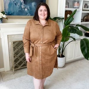 everydayJONES by Madeline Jones Belted Faux Suede Dress, NWOT, size 3x